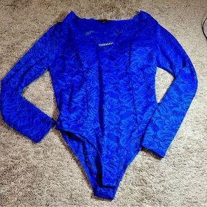 Blue lace bodysuit 😍